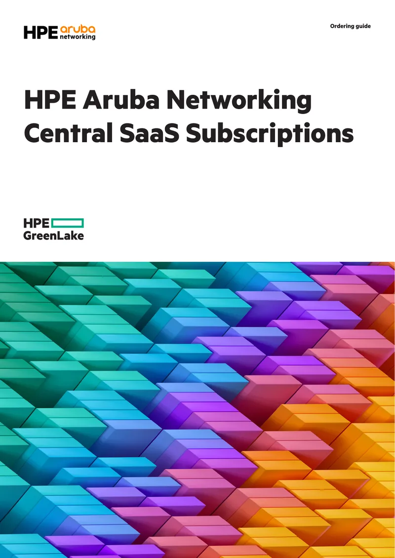 HPE Aruba Networking Central SaaS Subscription Ordering Guide