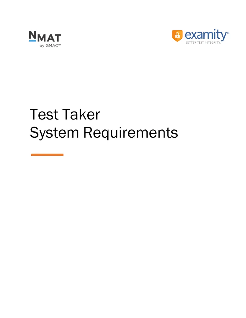 Test Taker System Requirements Guide