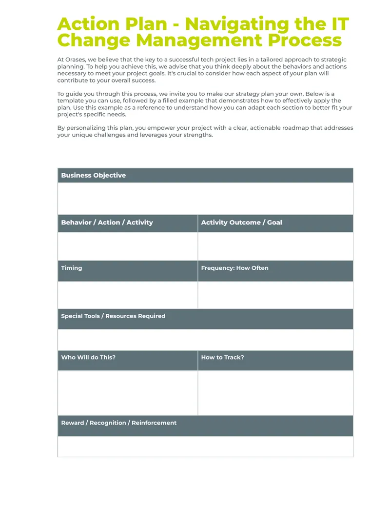 Action Plan for IT Change Management Process