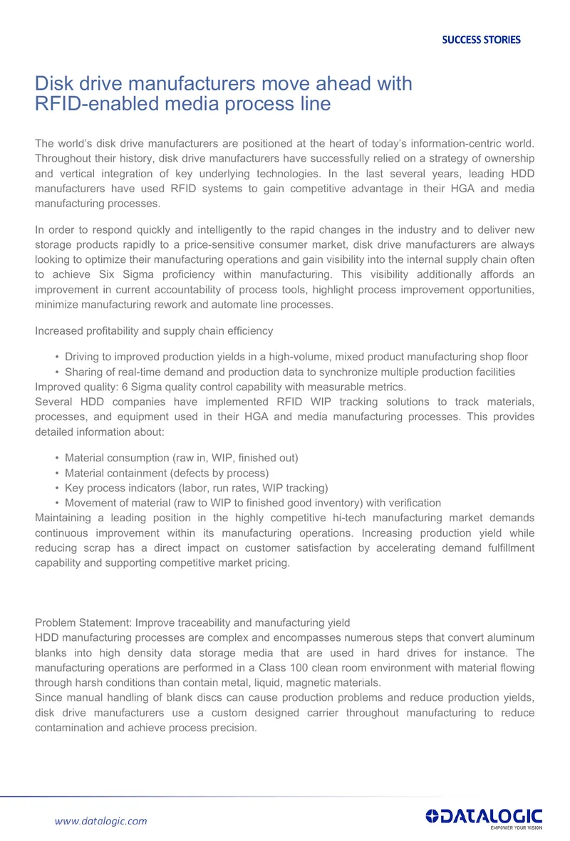 RFID-Enabled Media Process in Disk Drive Manufacturing