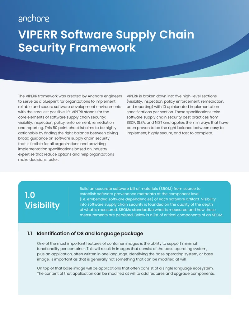 VIPERR Software Supply Chain Security Framework