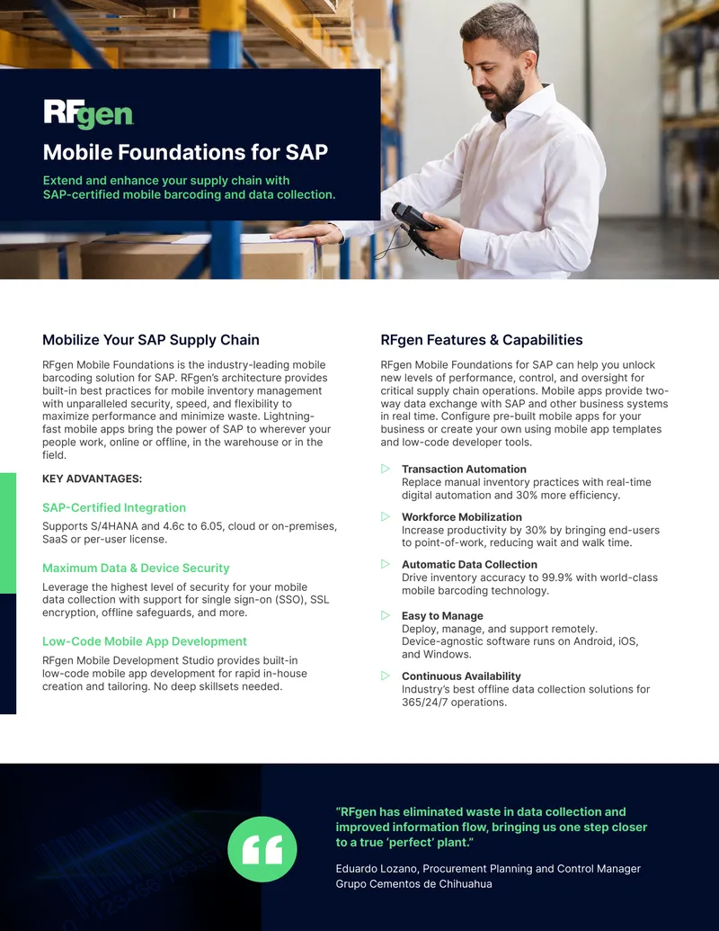 Mobile Foundations for SAP Supply Chain Management
