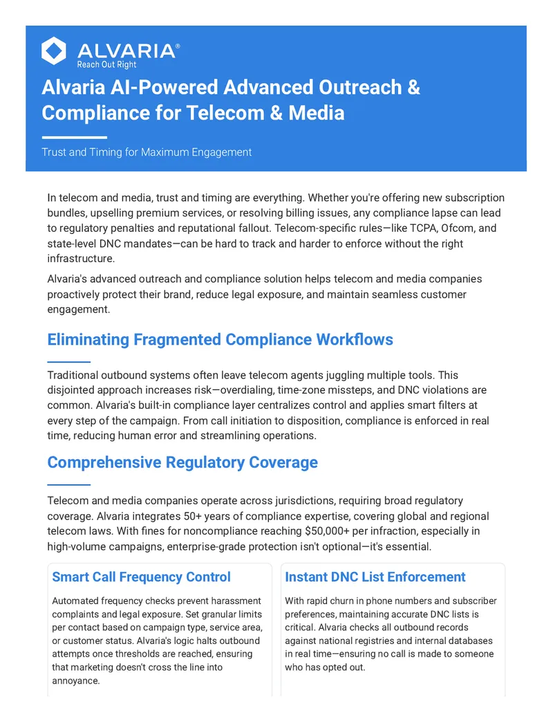 Advanced Outreach and Compliance Solution for Telecom