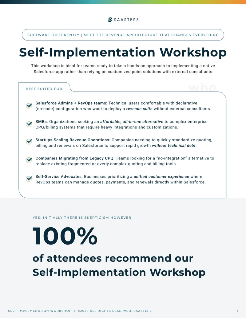 Self-Implementation Workshop for Revenue Operations