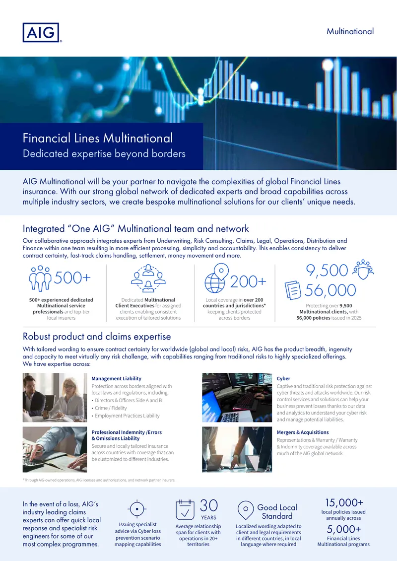 AIG Multinational Financial Lines Insurance Solutions
