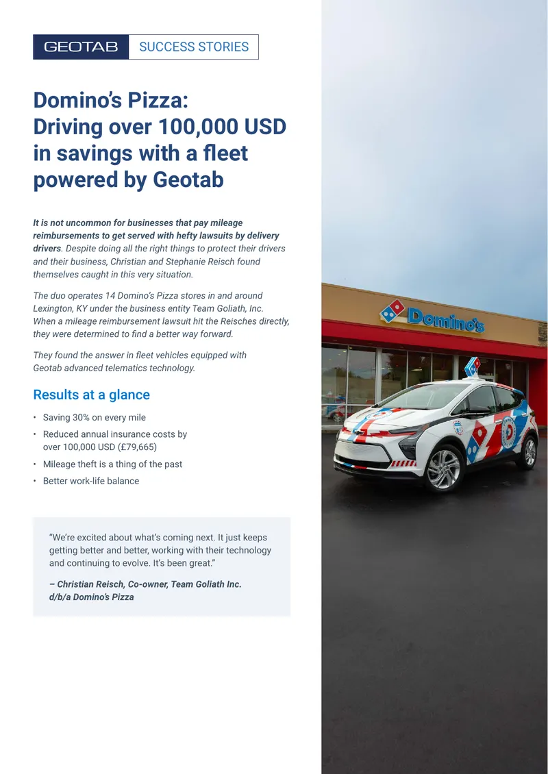 Domino's Pizza Fleet Management Success Story