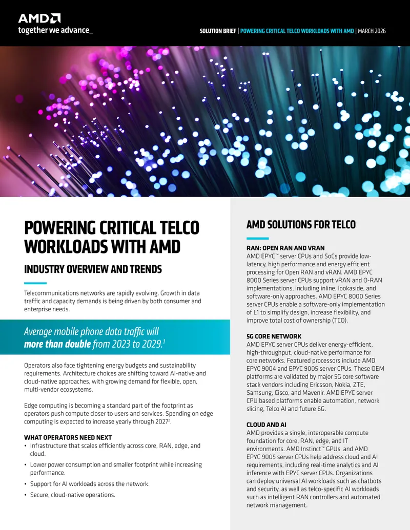 Powering Critical Telco Workloads with AMD Solutions