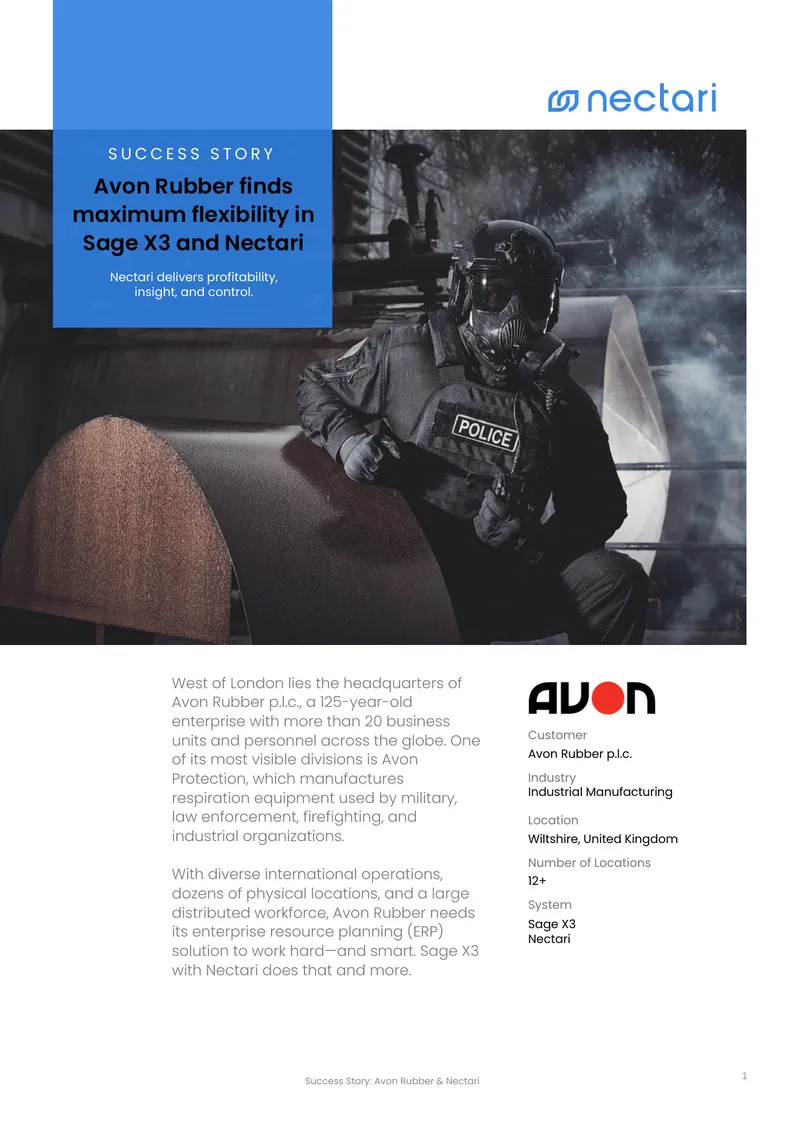 Success Story of Avon Rubber and Nectari Implementation