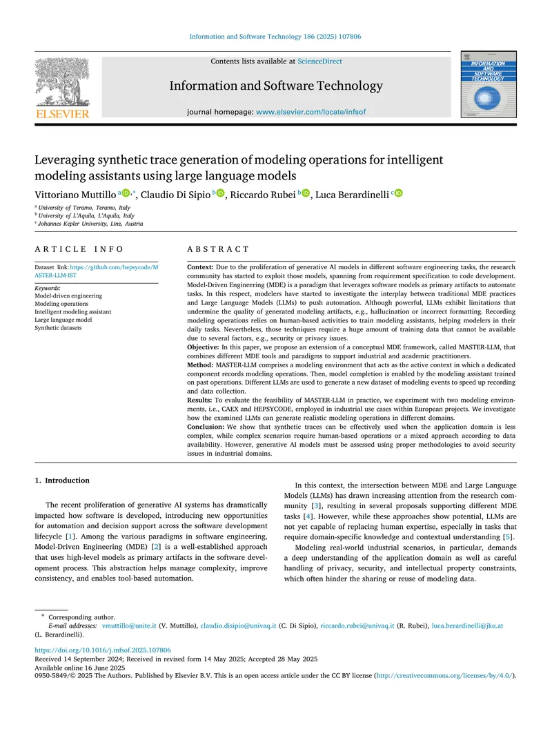 Synthetic Trace Generation for Intelligent Modeling Assistants