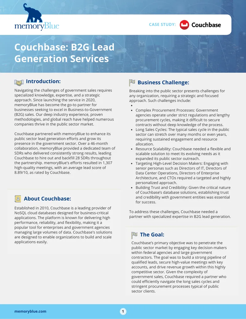 Couchbase B2G Lead Generation Case Study