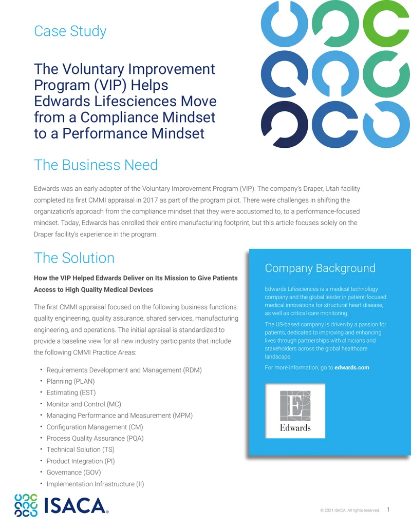Edwards Lifesciences Voluntary Improvement Program Case Study