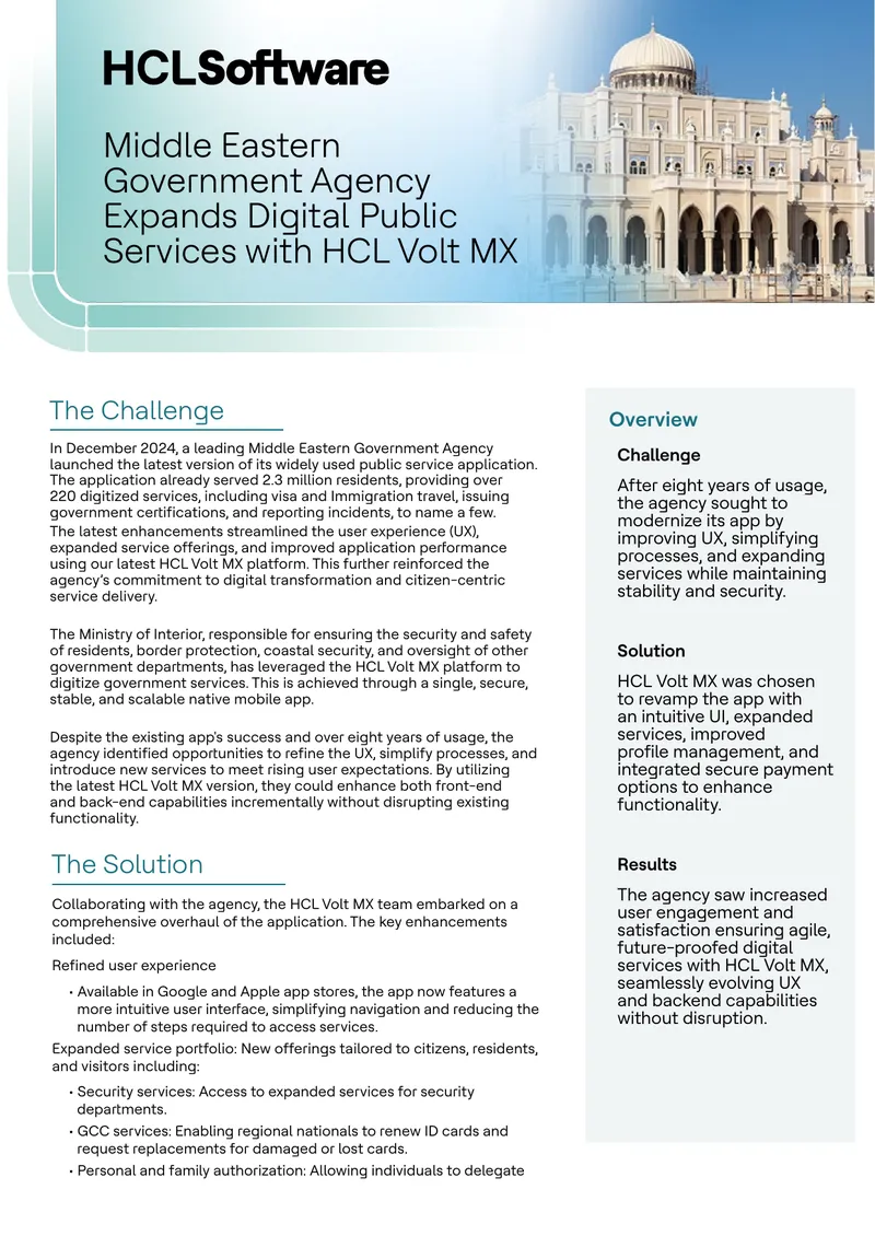 Middle Eastern Government Agency Digital Service Expansion