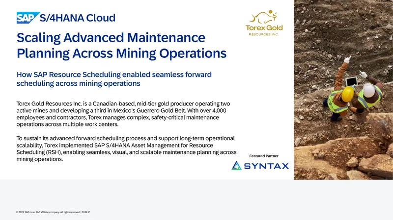 Scaling Advanced Maintenance Planning Across Mining Operations