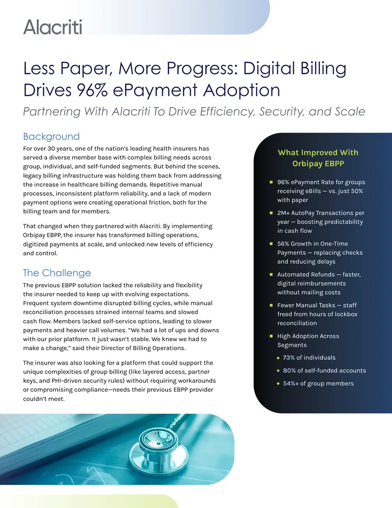 Health Insurer Billing Transformation Case Study
