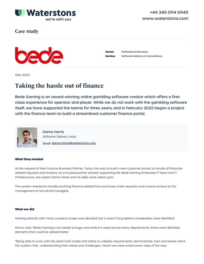 Customer Finance Portal Development Case Study