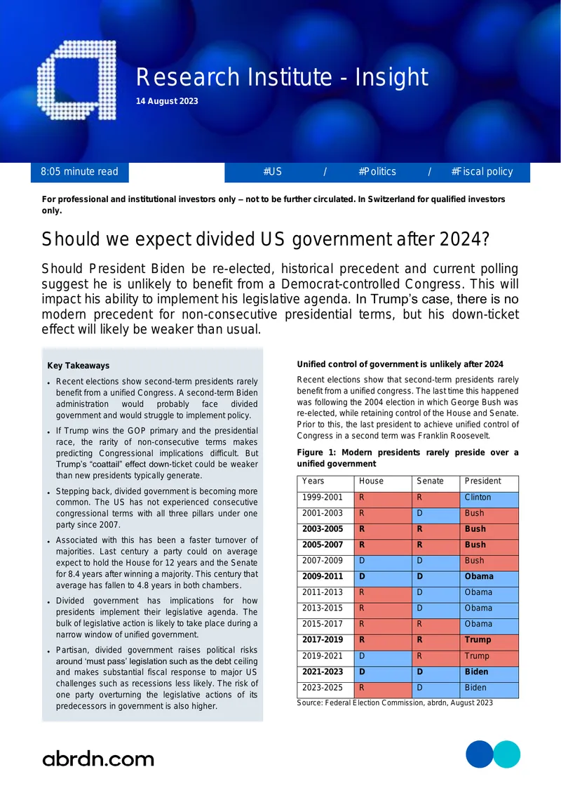 Implications of Divided Government on US Politics