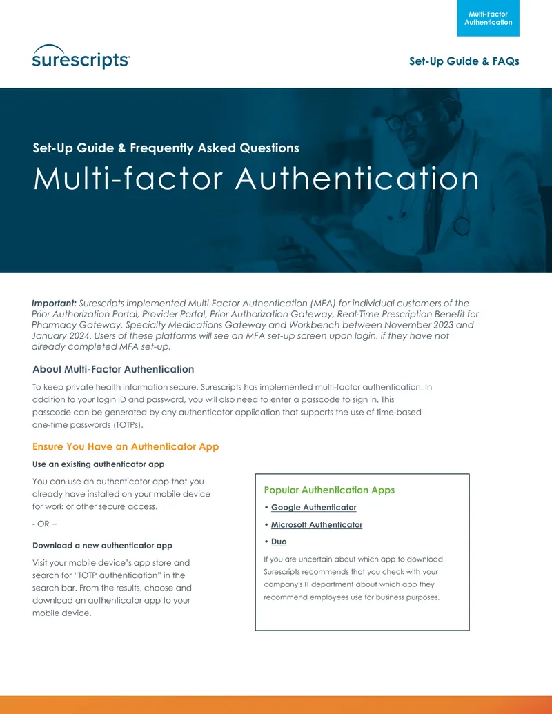 Multi-Factor Authentication Set-Up Guide and FAQs