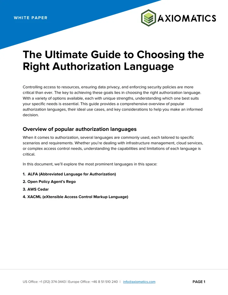 Guide to Choosing the Right Authorization Language