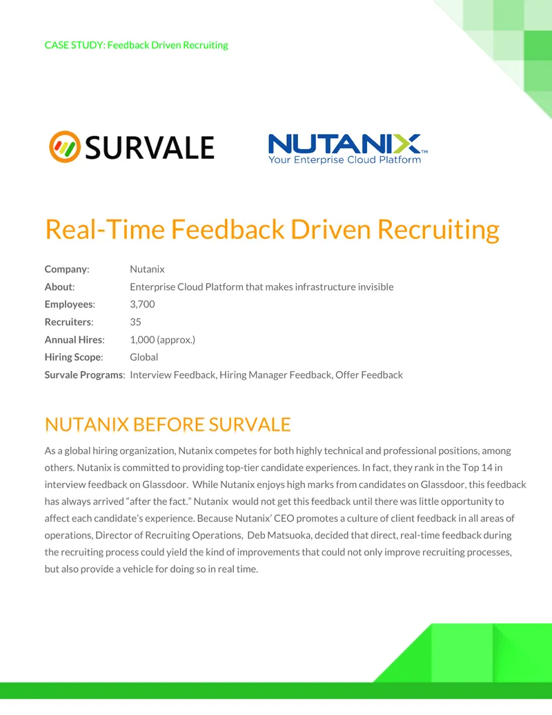 Feedback Driven Recruiting Case Study