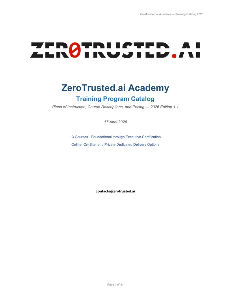 ZeroTrusted.ai Academy Training Program Catalog 2026
