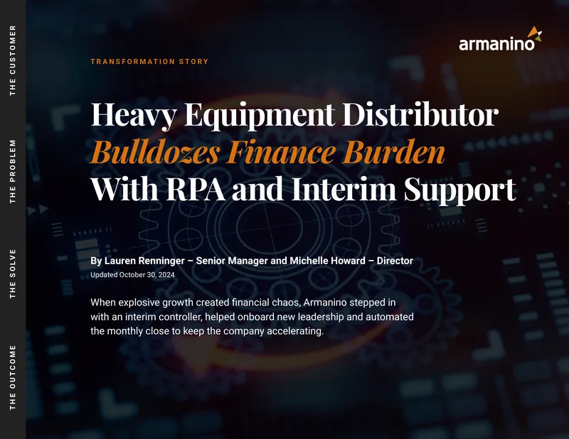 Heavy Equipment Distributor Finance Transformation Case Study