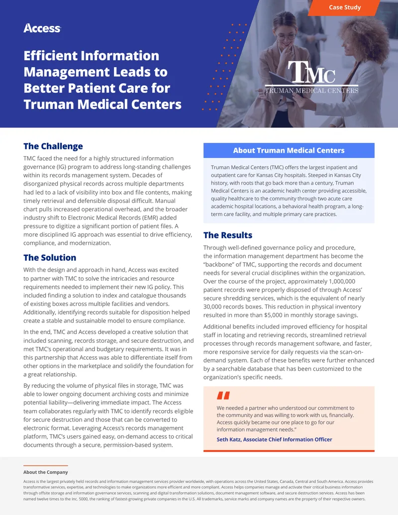 Efficient Information Management Leads to Better Patient Care