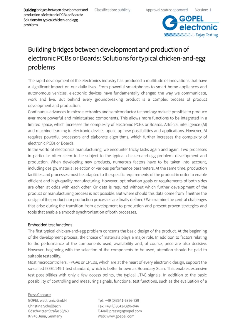 Bridging Development and Production of Electronic PCBs