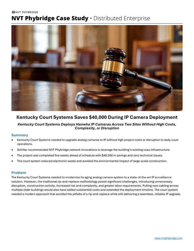 Kentucky Court Systems IP Camera Deployment Case Study