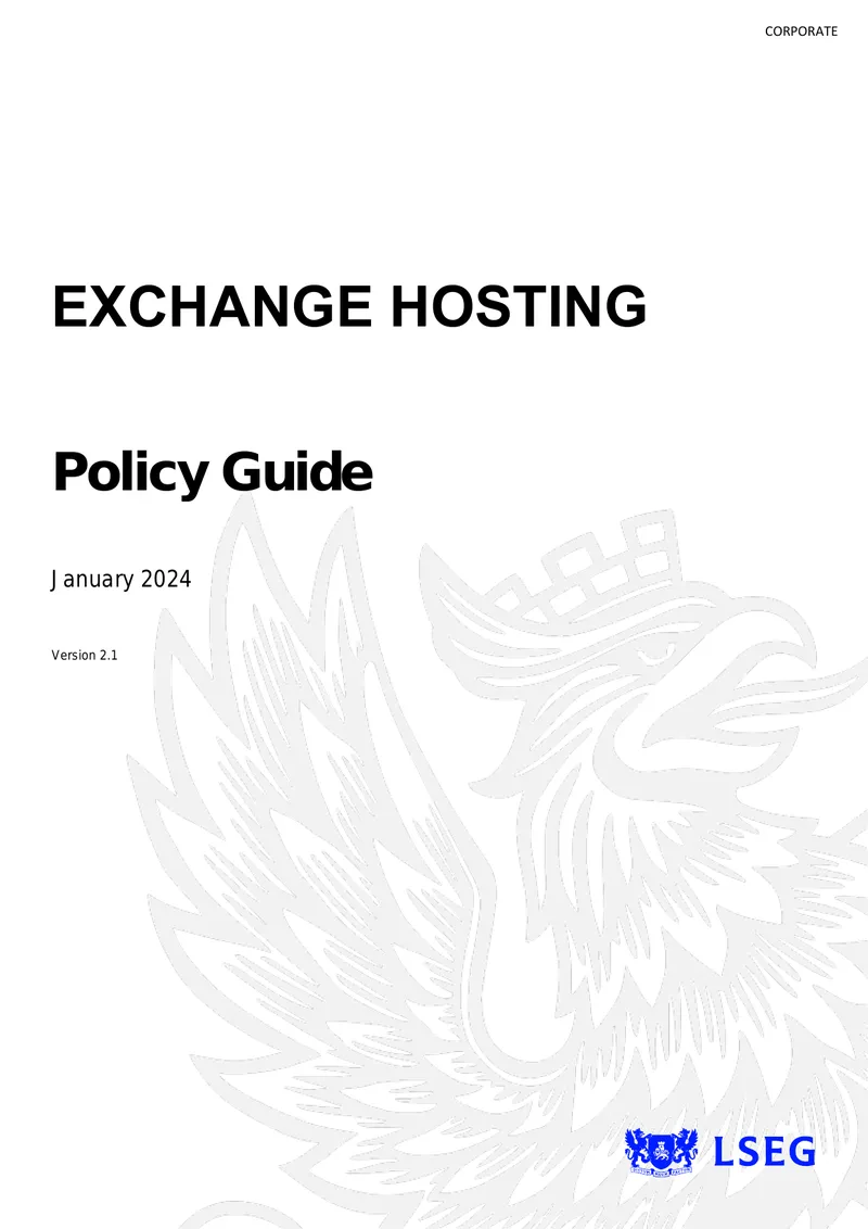 Exchange Hosting Service Policy Guide