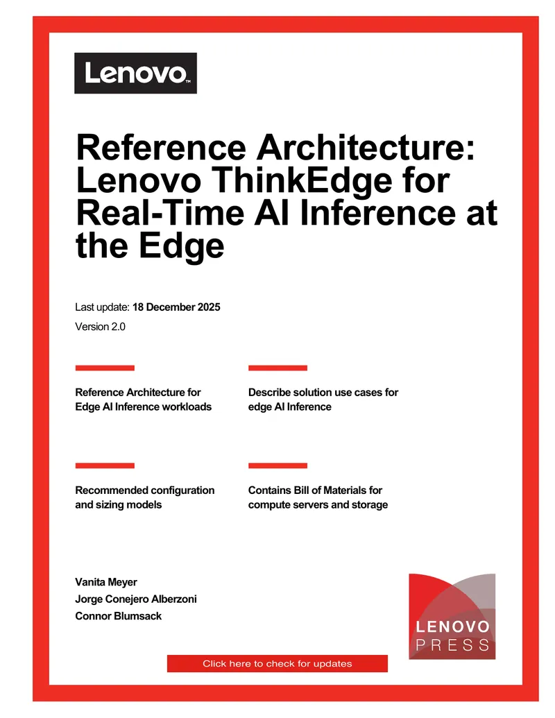 Reference Architecture for Lenovo ThinkEdge Edge AI Inference