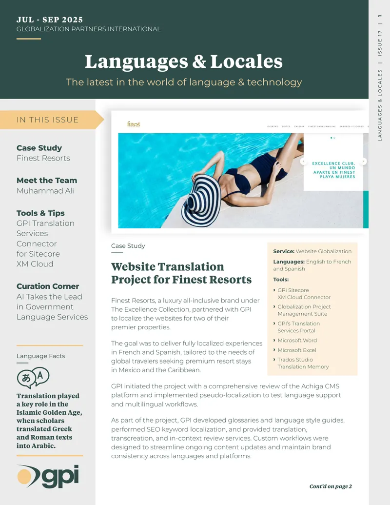 Website Translation Project for Finest Resorts