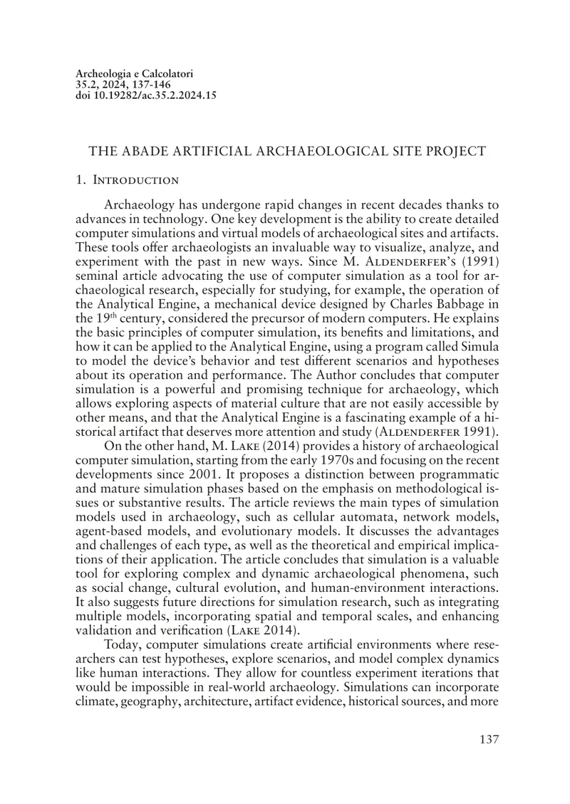 Abade Artificial Archaeological Site Project Overview