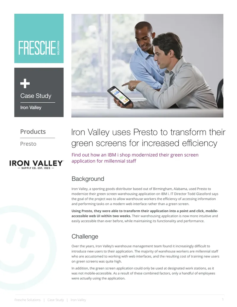 Iron Valley Warehouse Application Modernization Case Study