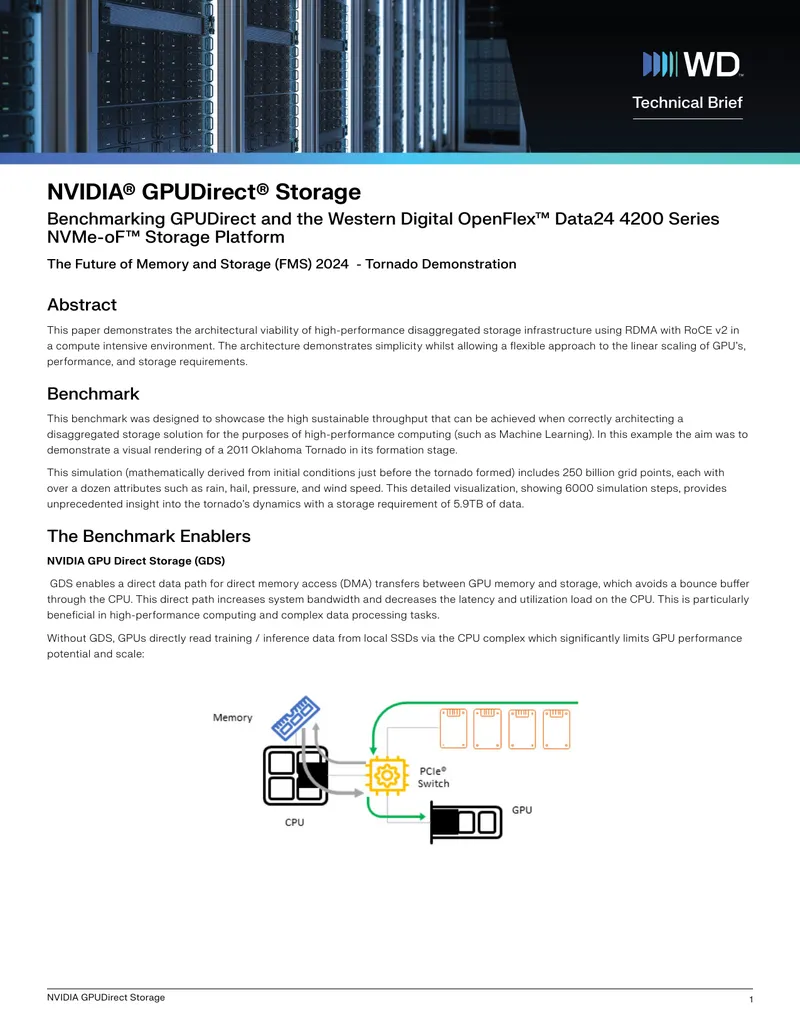 NVIDIA GPUDirect Storage Benchmarking Technical Brief