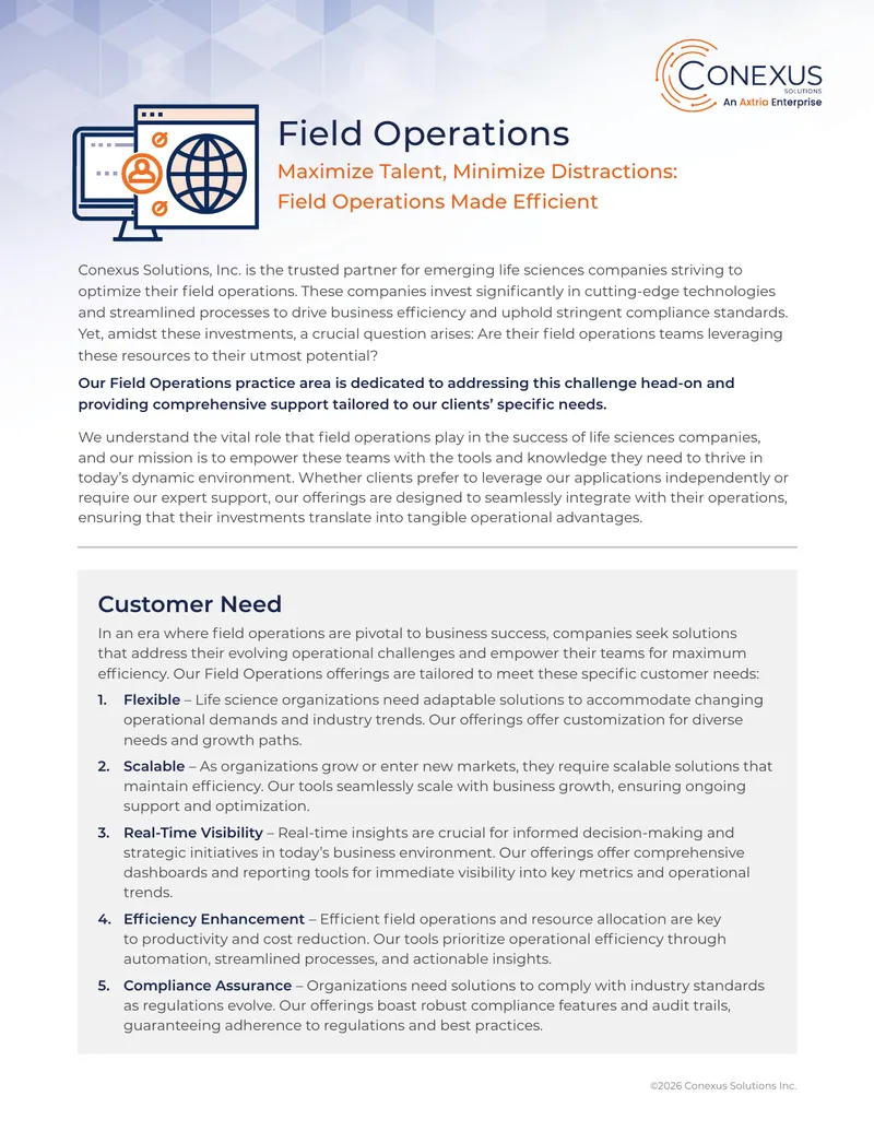 Field Operations Optimization Solutions for Life Sciences