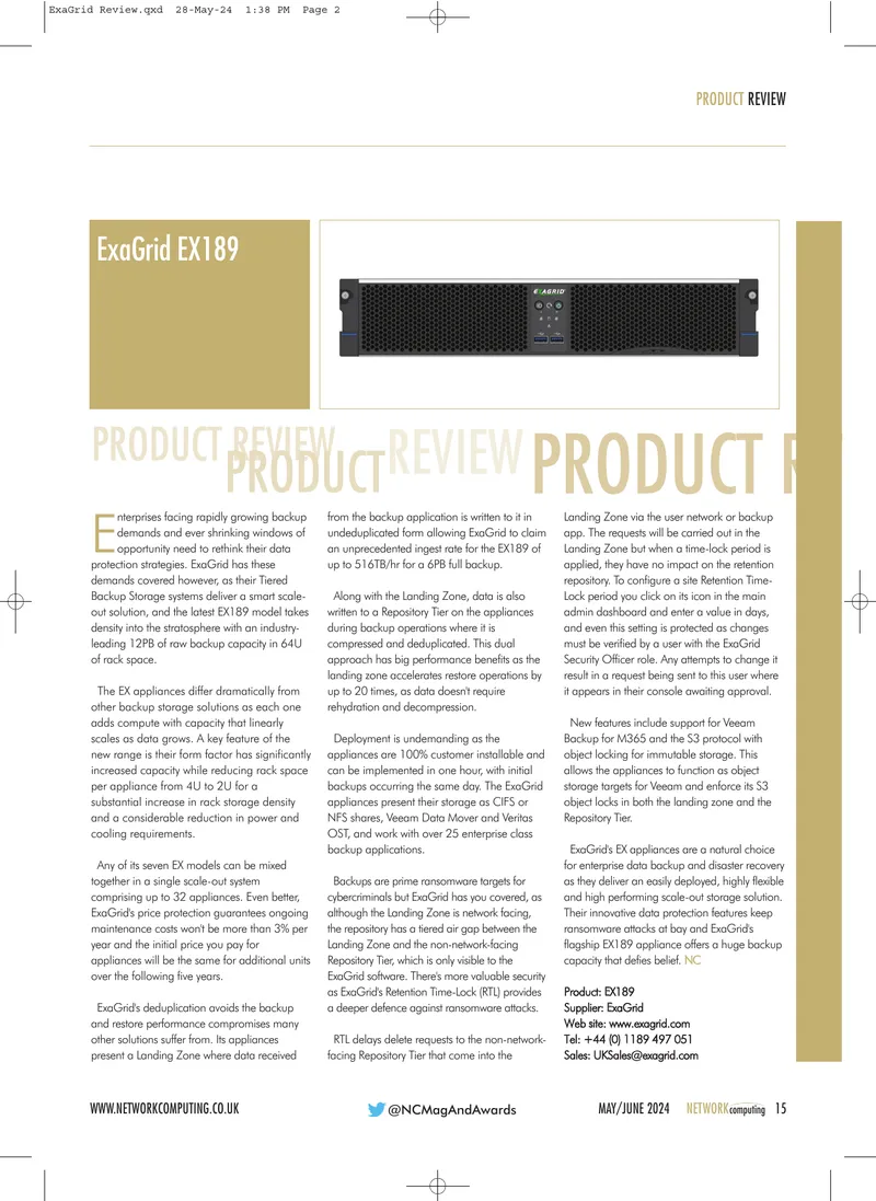 ExaGrid EX189 Backup Storage System Review