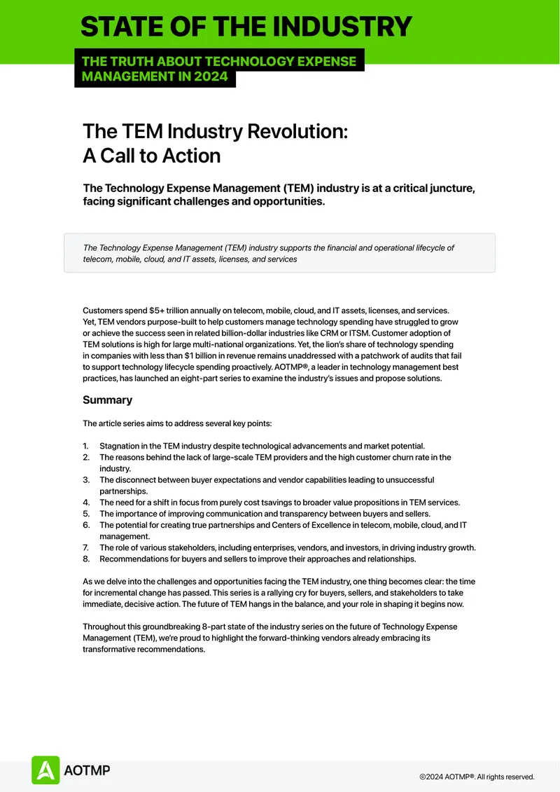 Challenges and Opportunities in Technology Expense Management