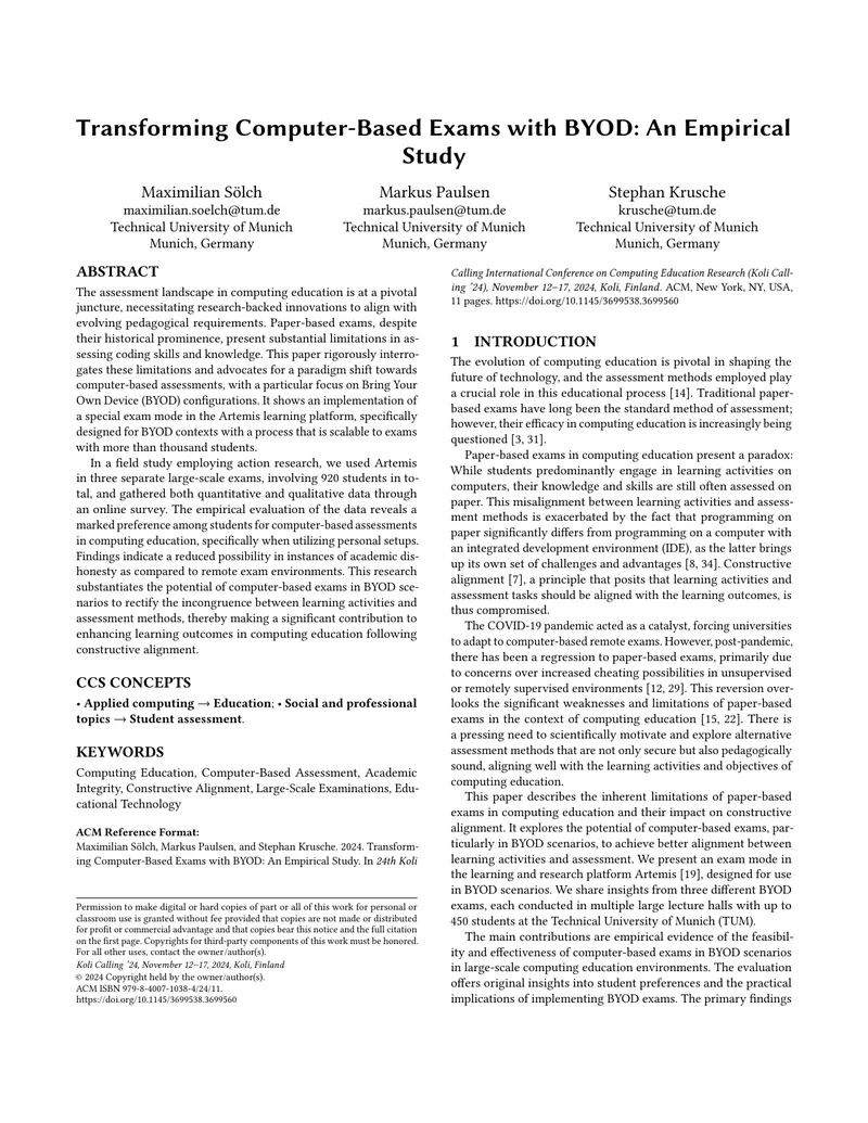 Transforming Computer-Based Exams with BYOD