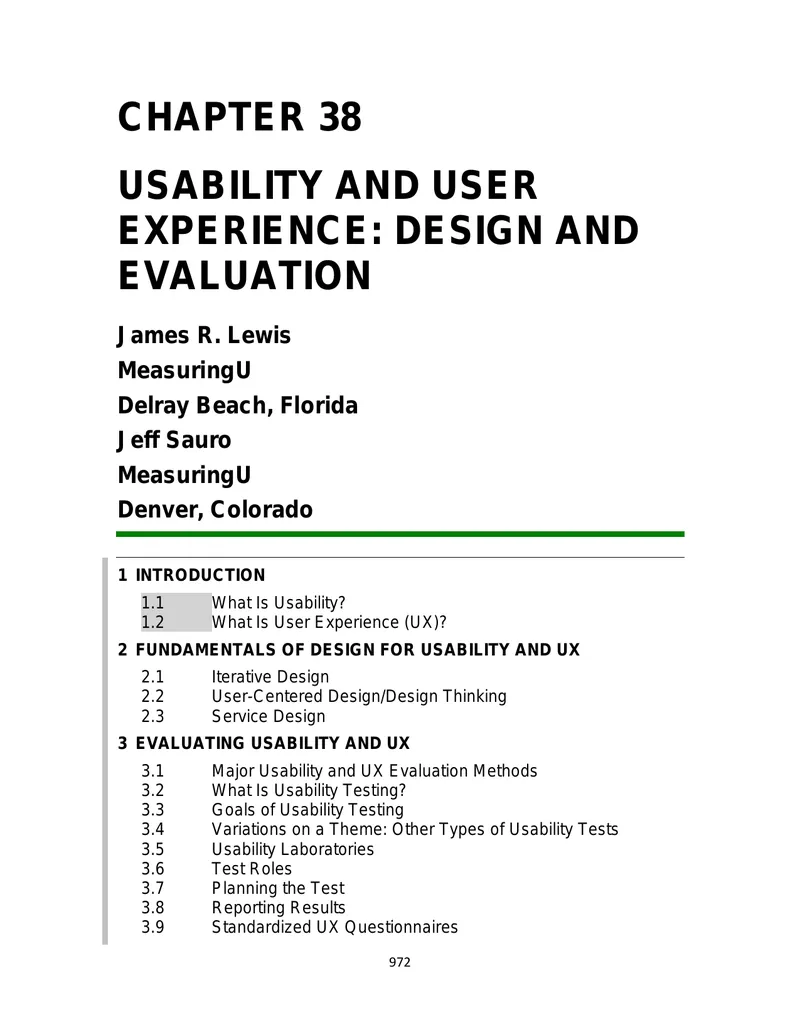 Usability and User Experience Design Evaluation