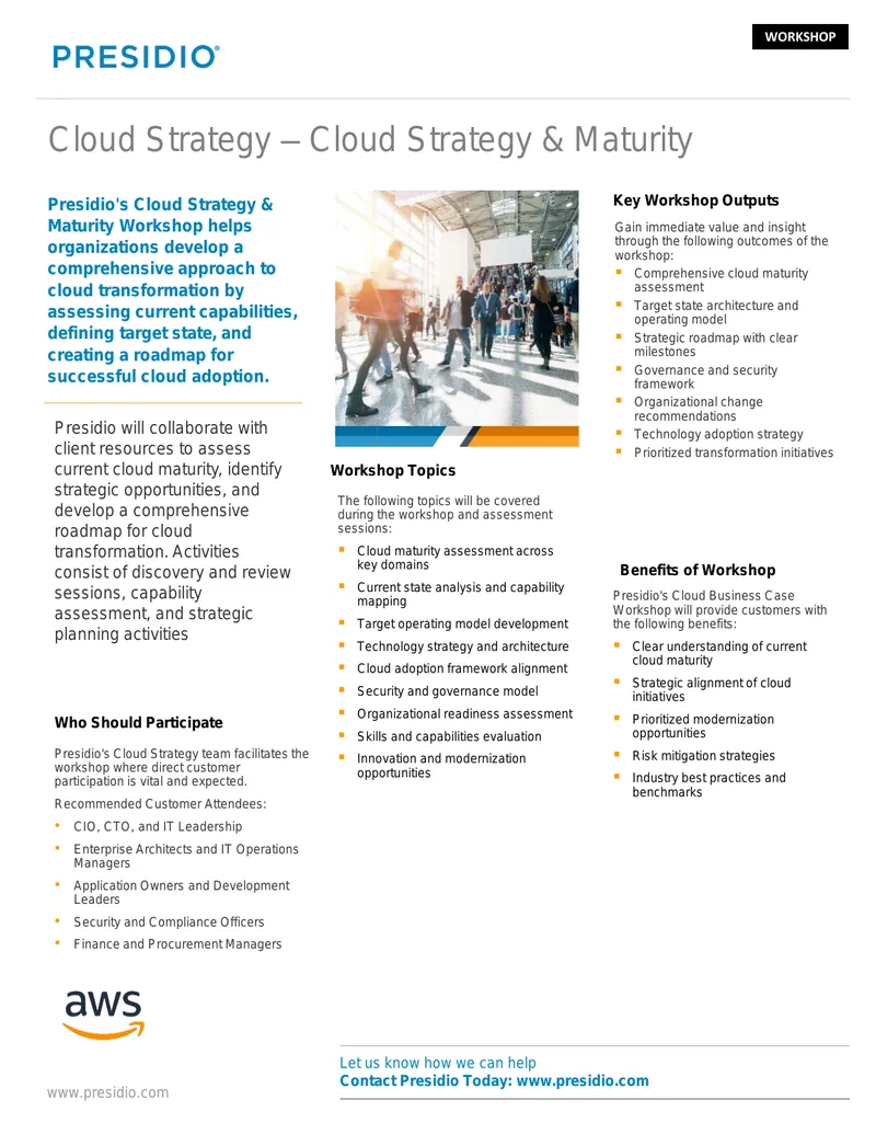 Cloud Strategy and Maturity Workshop Overview
