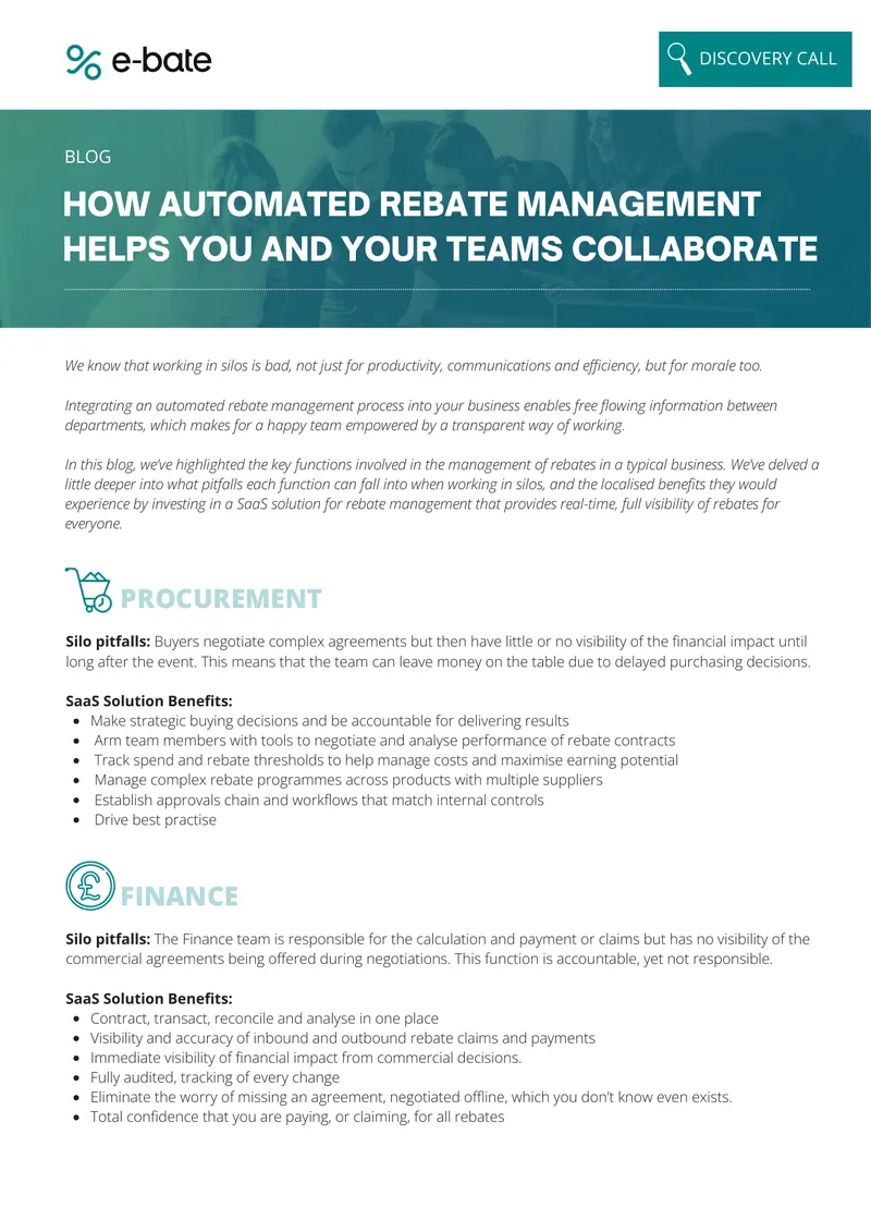 Automated Rebate Management Process Integration