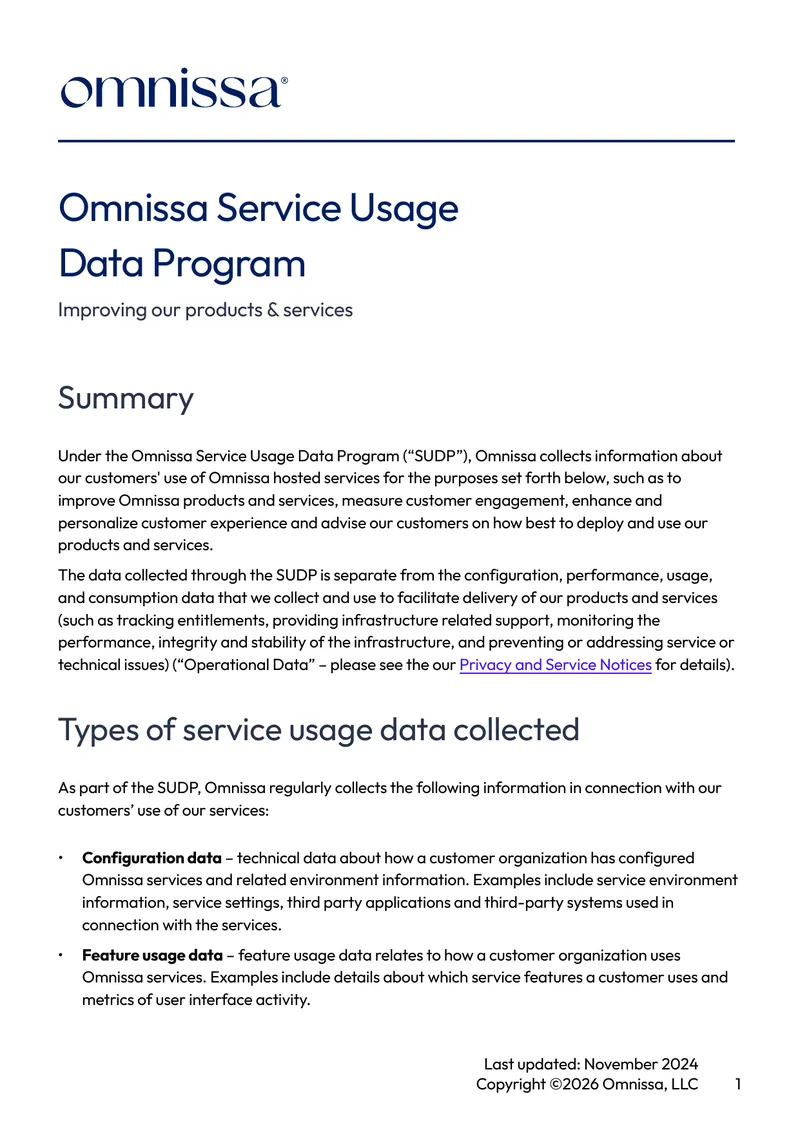 Omnissa Service Usage Data Program Overview