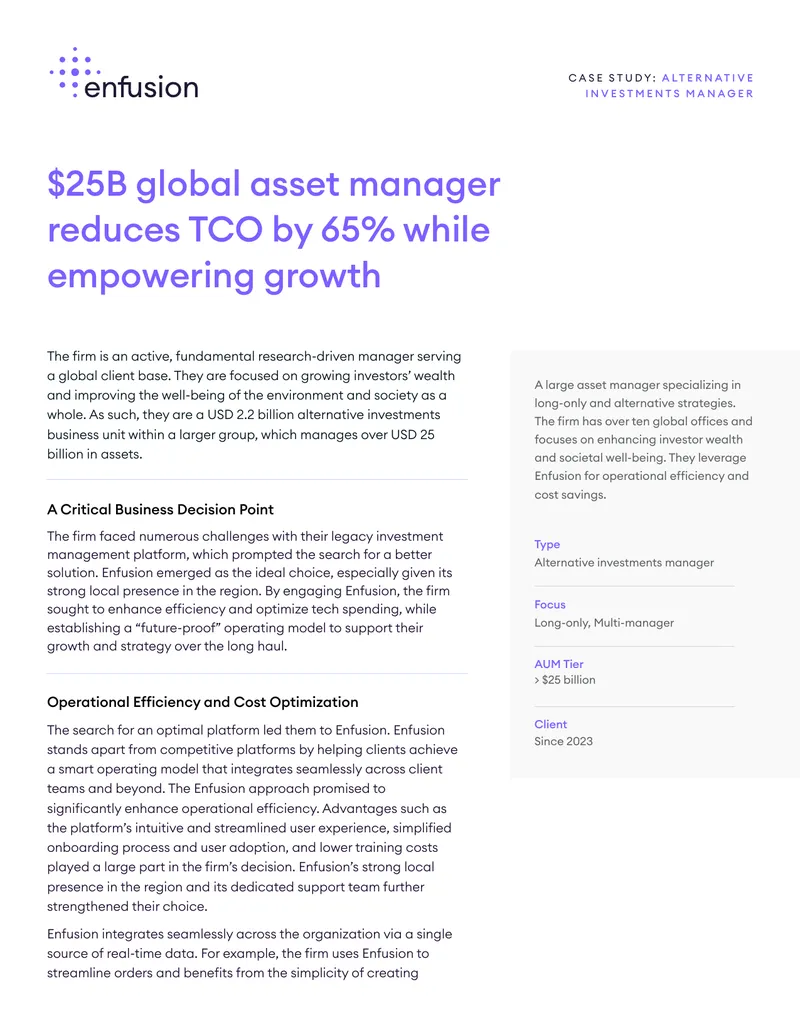 Operational Efficiency in Alternative Investments Management