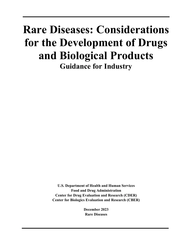 Rare Diseases Drug Development Guidance