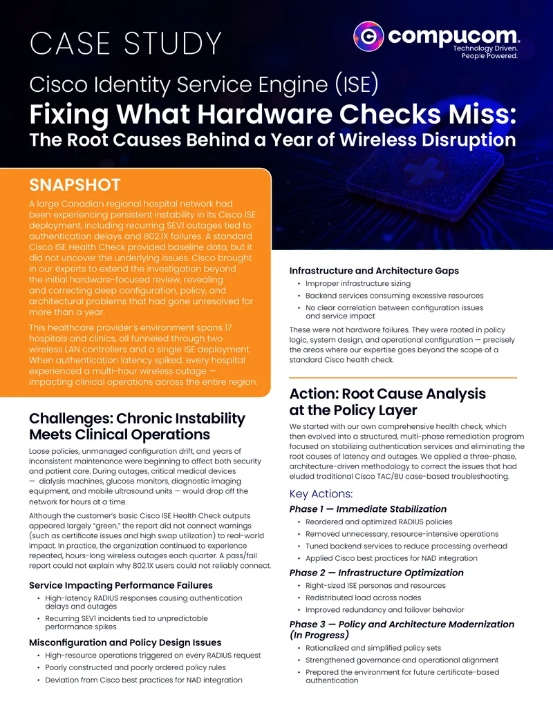 Root Cause Analysis for Cisco ISE Deployment Issues