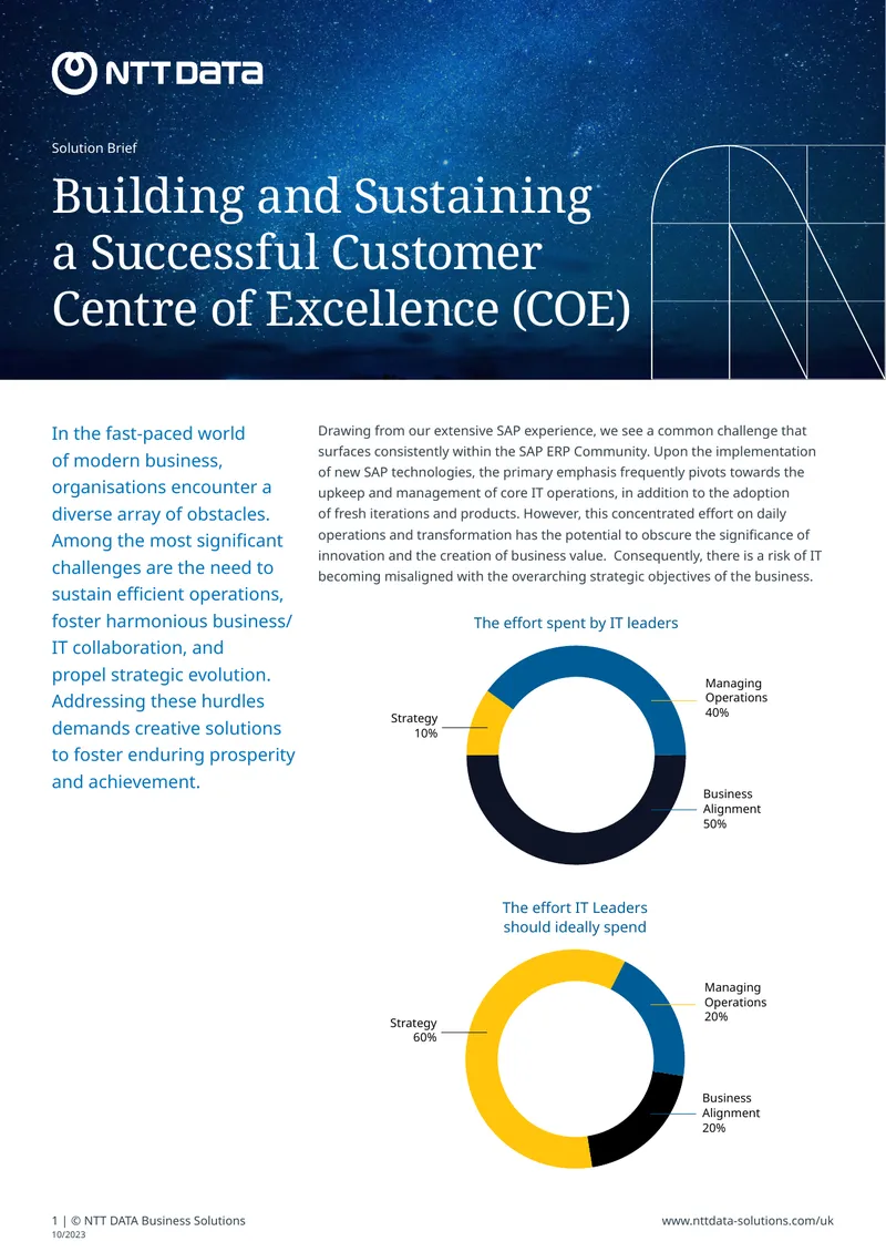 Building and Sustaining a Customer Centre of Excellence
