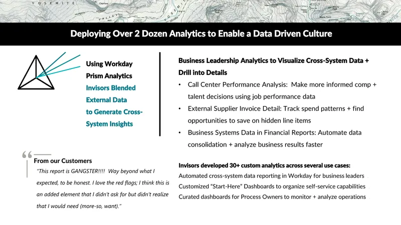 Deploying Analytics to Enable a Data Driven Culture