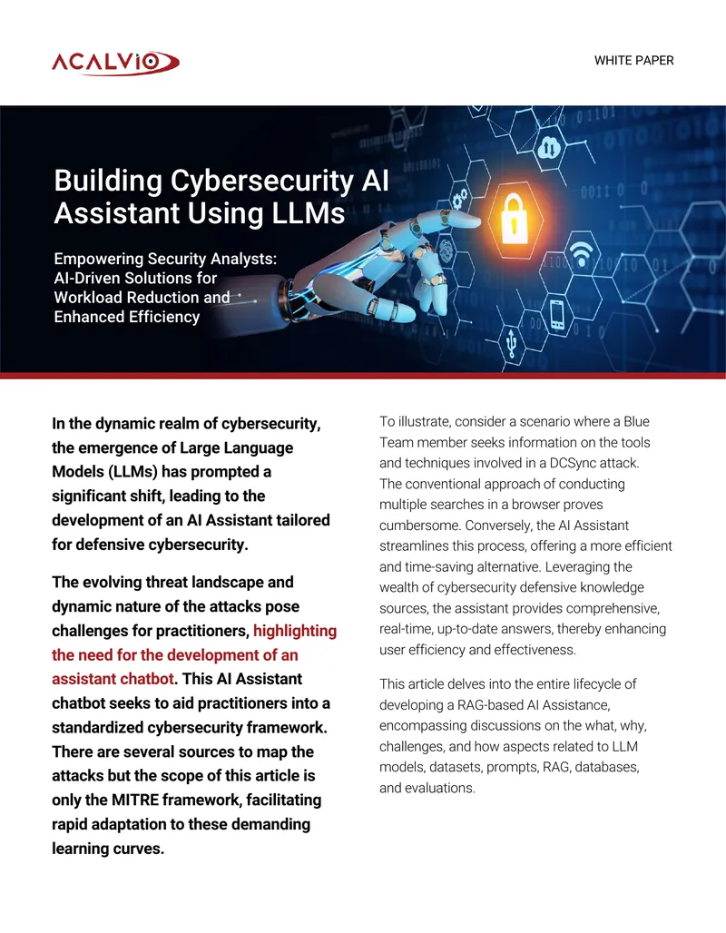 Building Cybersecurity AI Assistant Using LLMs