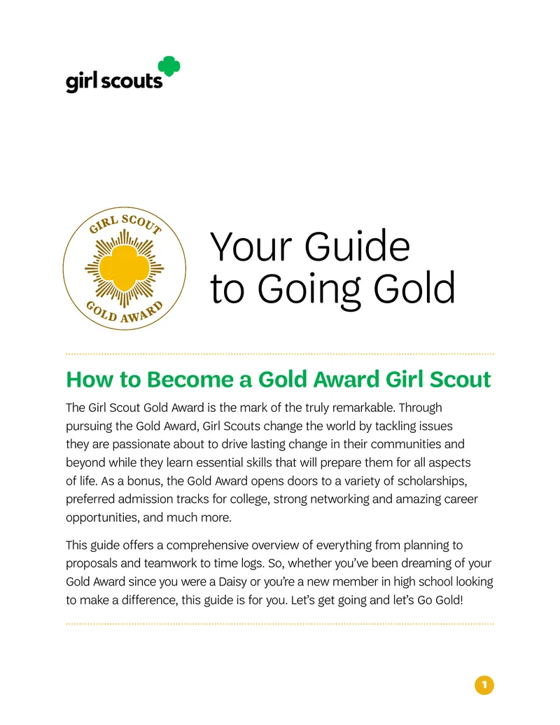 Guide to Achieving the Girl Scout Gold Award