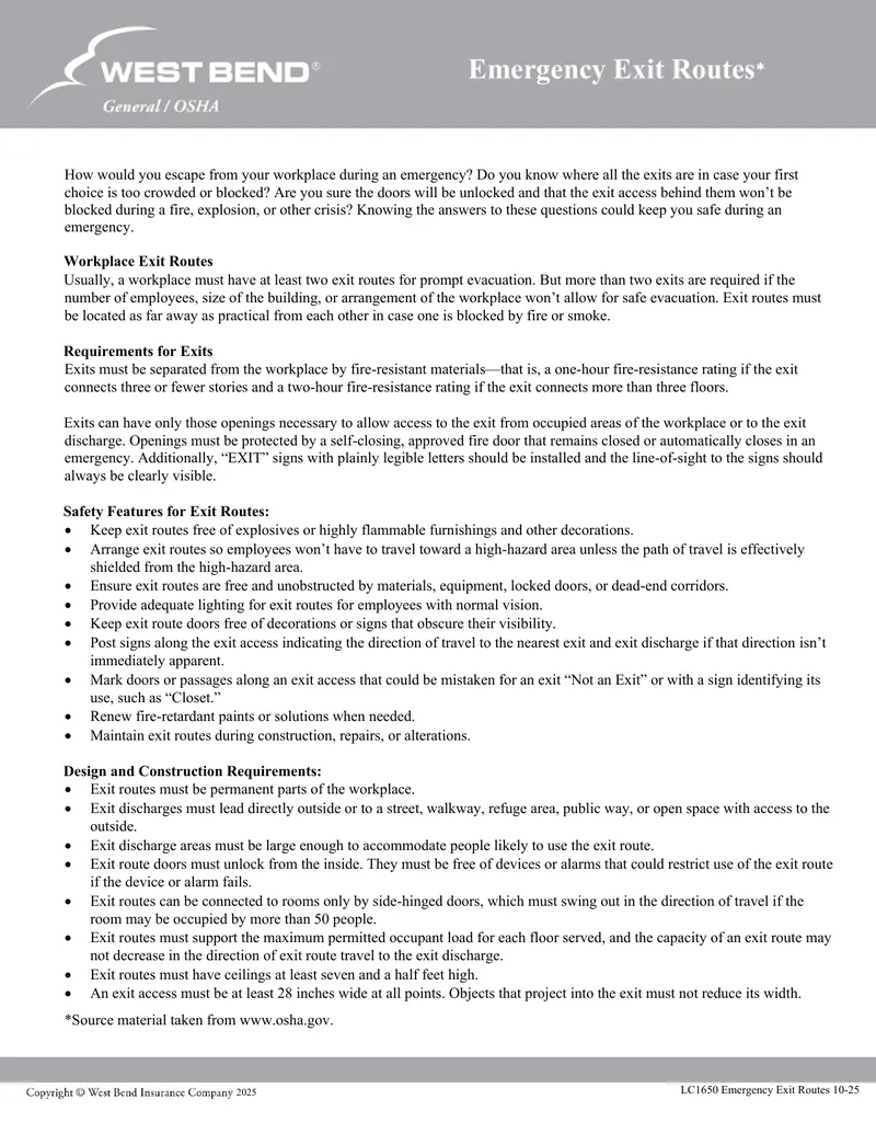 Emergency Exit Routes Safety Guidelines